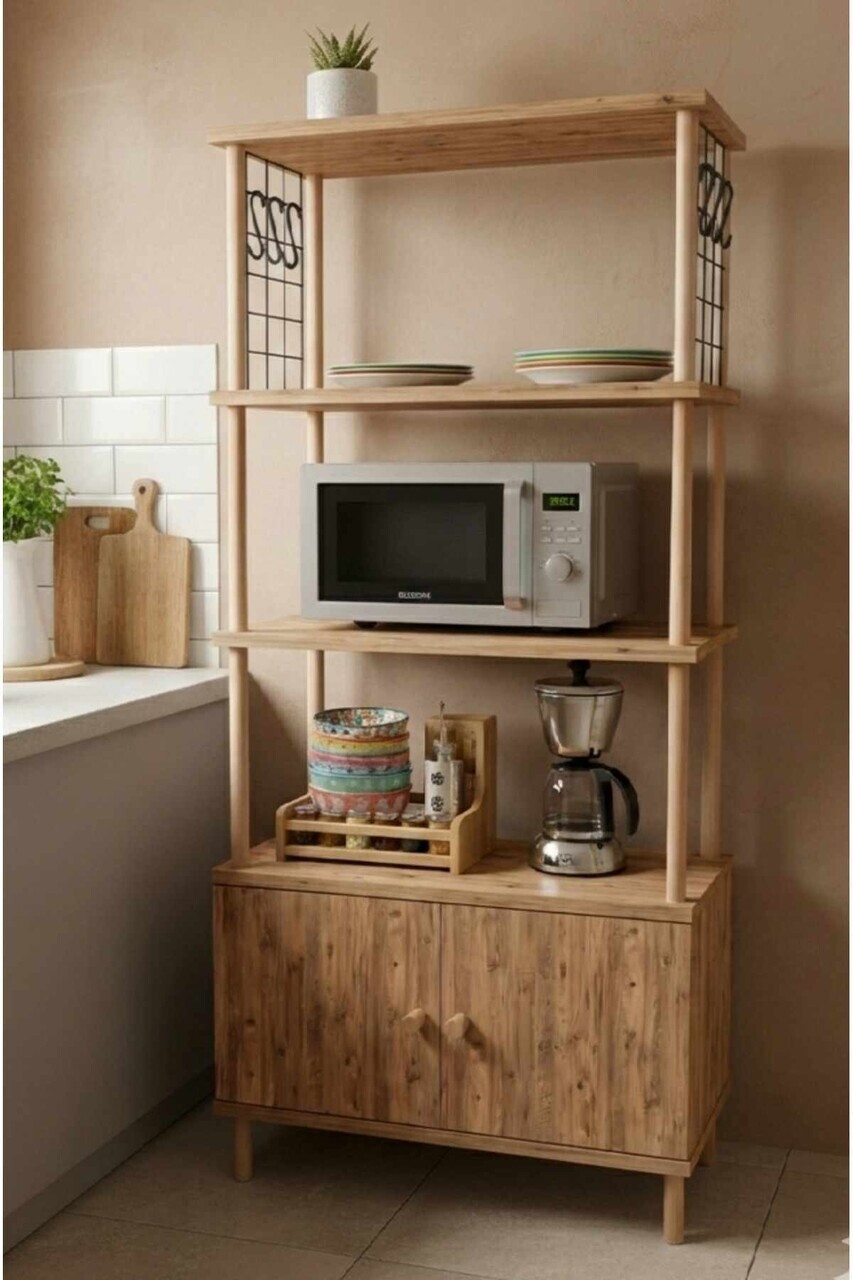 Dulap pentru bucatarie, Hanah Home, Pk09Pk, 60x140x30 cm, PAL, Pin — imaginea 2