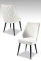 Set scaune 2 piese, Beckley, Pufi, Crem/Negru