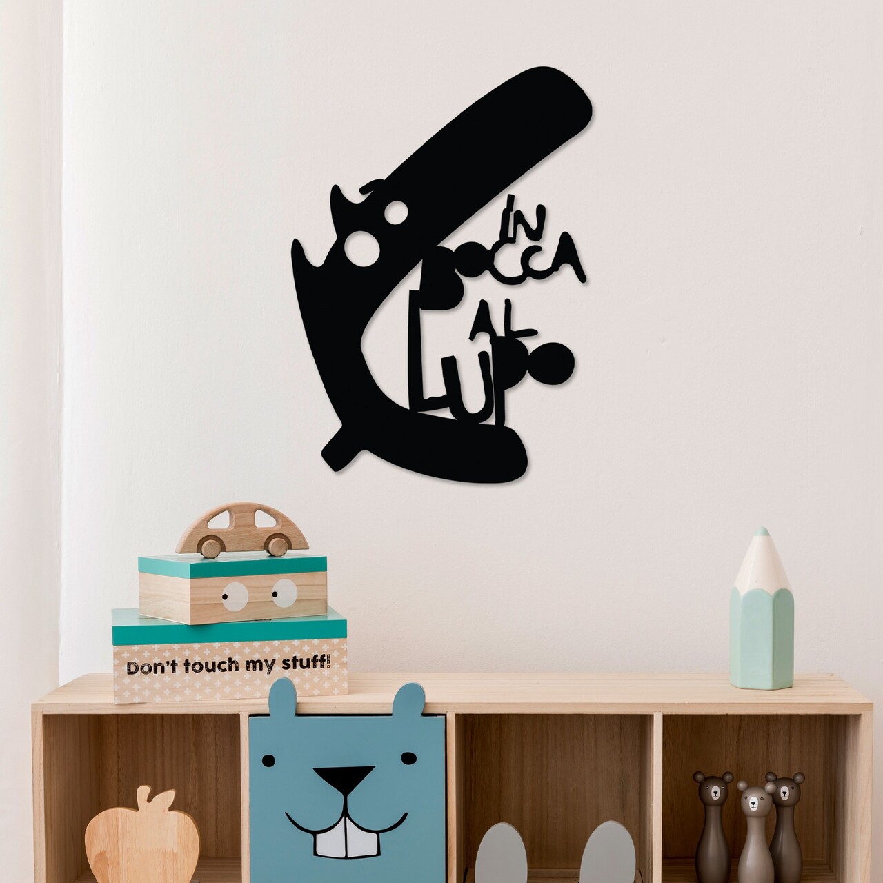 Decoratiune de perete, Lupo 3, Dimensiune: 40 x 56 cm, Negru - view 3