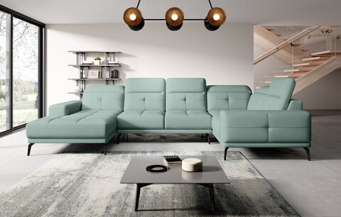 Coltar dreapta 6 locuri ELTAP, RT-100PO, Neviro, 350x201x77 cm, lemn/poliester, verde menta