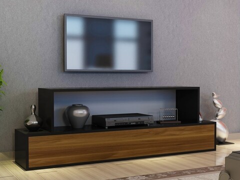 Comoda tv agca, gauge concept, 153.6x30x51.4 cm, pal, aluna/negru