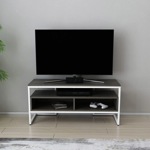 Comoda tv, retricy, merrion, 110x35x49.9 cm, pal, alb / gri închis