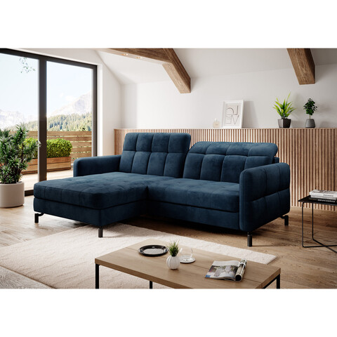 Coltar extensibil stanga 3 locuri ELTAP, Lore-32, Lorelle, 225x160x105 cm, lemn/poliester, albastru inchis
