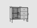 Comoda ADRK, Tili 1D 3S, 83.6x40.8x73.9 cm, PAL laminat, verde eucalipt
