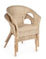 Scaun pentru gradina Alliss, Bizzotto, 58x61x74 cm, ratan/rachita, natural