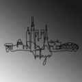 Decoratiune de perete, Tokyo, Metal, Grosime: 2 mm, Negru