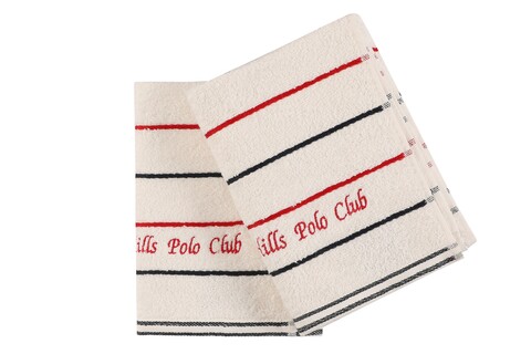 Set 2 prosoape de maini 407,  Beverly Hills Polo Club, 50x90 cm, bumbac, alb