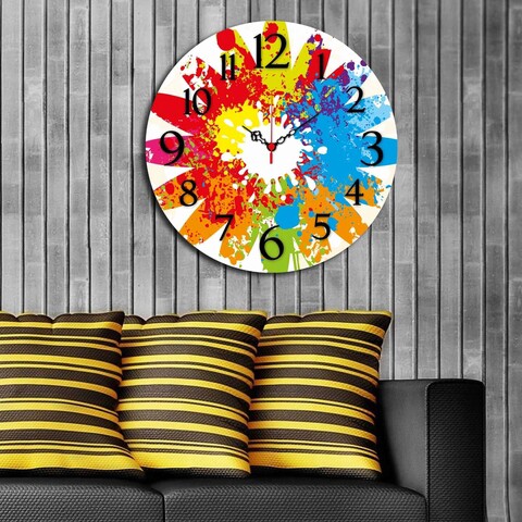 Ceas de perete, ms-05, mdf, ø40 cm, multicolor