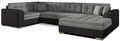 Coltar extensibil dreapta 5 locuri ELTAP, Damario, 338x189x78 cm, lemn/poliester, gri inchis/negru