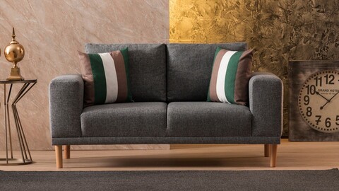 Canapea 2 locuri, balcab home, 825blc1396, lemn de fag, gri