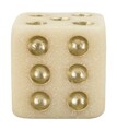 Figurina decorativa Zar Dice Quarzy, Mauro Ferretti, 8x8x8 cm, polirasina, alb/auriu
