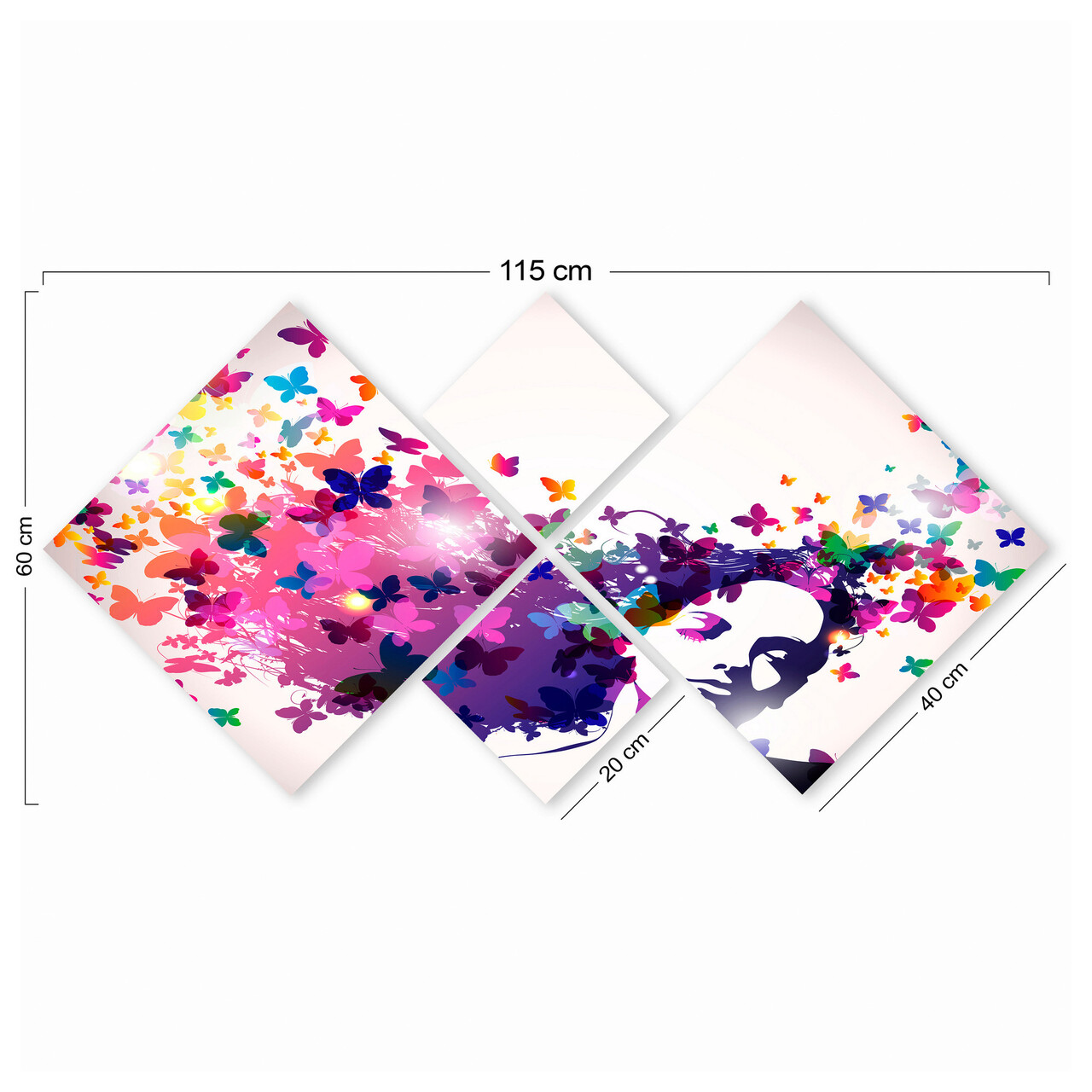 Set 4 tablouri decorative, 4MDF9435306, MDF, Imprimat UV, Multicolor