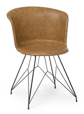 Scaun Loft, Bizzotto, piele ecologica, 56x54x76 cm, maro