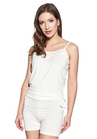 Pijama cu pantaloni scurti dama, luisa moretti, 1112, 100% bambus, crem, marimea 34/36 - s