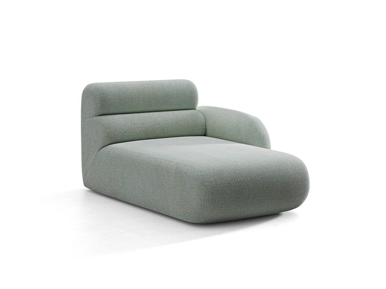 Sezlong living dreapta, Neo, Micadoni Home, 110x165x83 cm, tesatura Chenille Silencio, albastru muted — imaginea 6