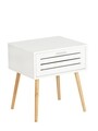 Masuta multifunctionala, Wenko, Finja, 38 x 50 x 45 cm, bambus/mdf, alb/natur