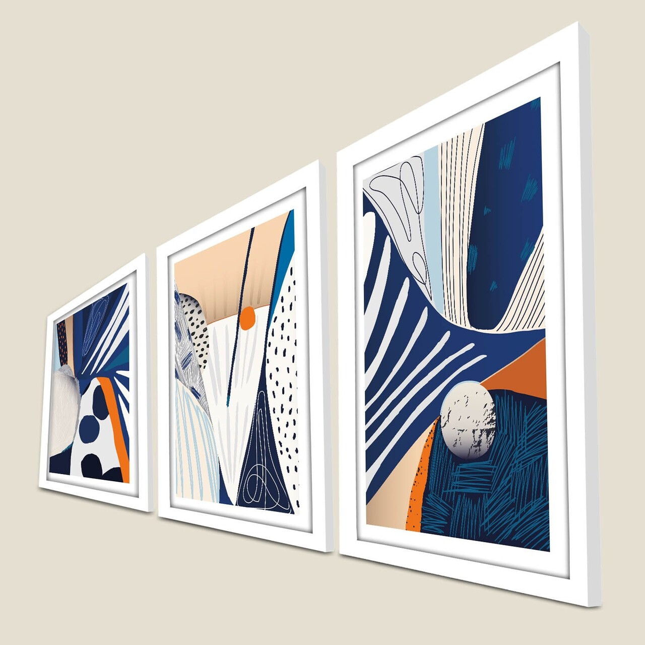 Set 3 tablouri decorative, 3P3853NISCT-015, Lemn, Multicolor - view 4