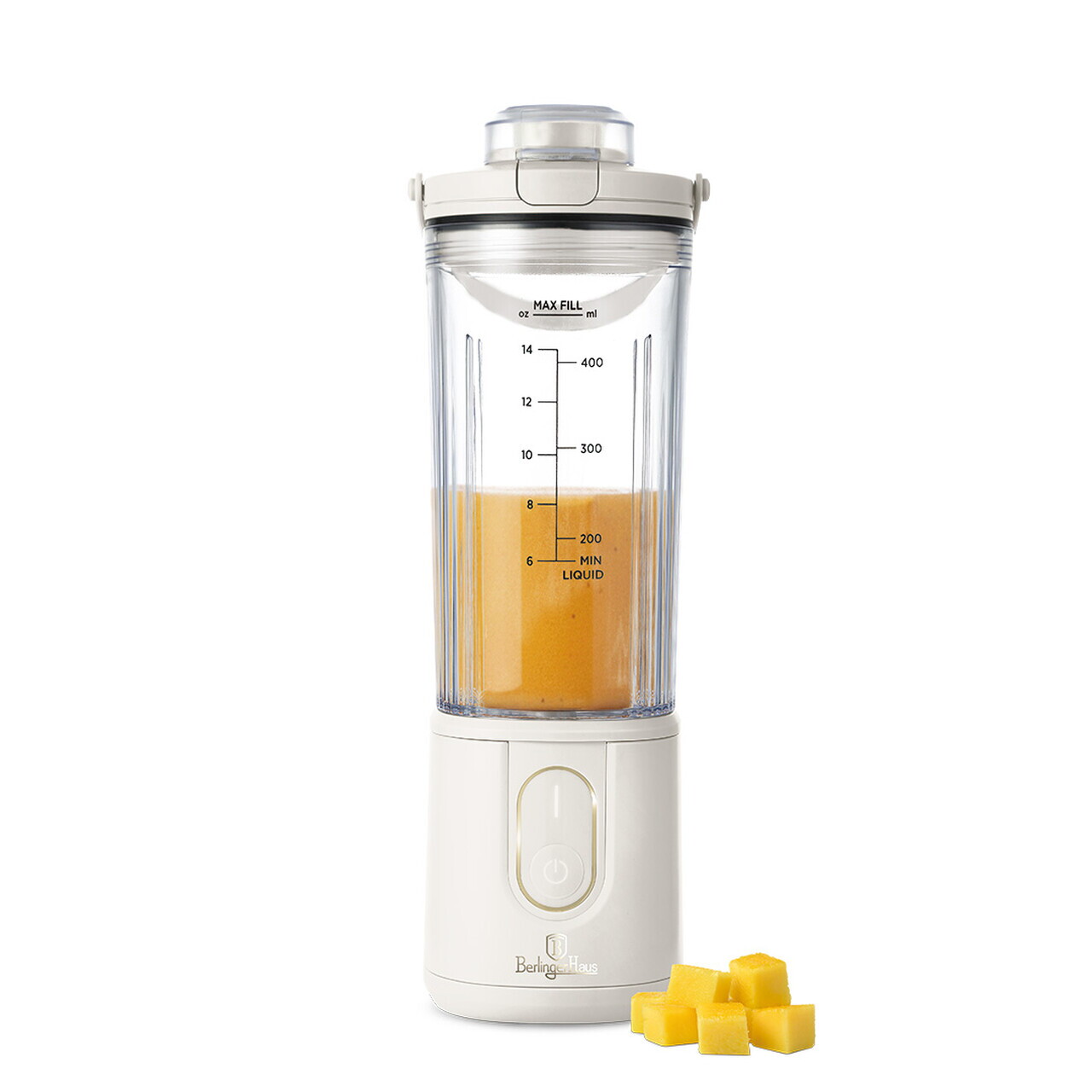 Blender portabil Berlinger Haus, Sahara, 400 ml, 110W, 9x27.2 cm, inox/plastic, crem/transparent - view 3