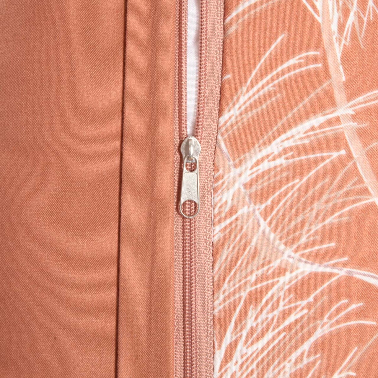 Lenjerie de pat King Size, Vanessa, Homla, 3 piese, 200x220 cm, microfibra din poliester, somon/alb