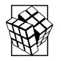 Decoratiune de perete, Rubik's Cube, Metal, Dimensiune: 64 x 69 cm, Negru