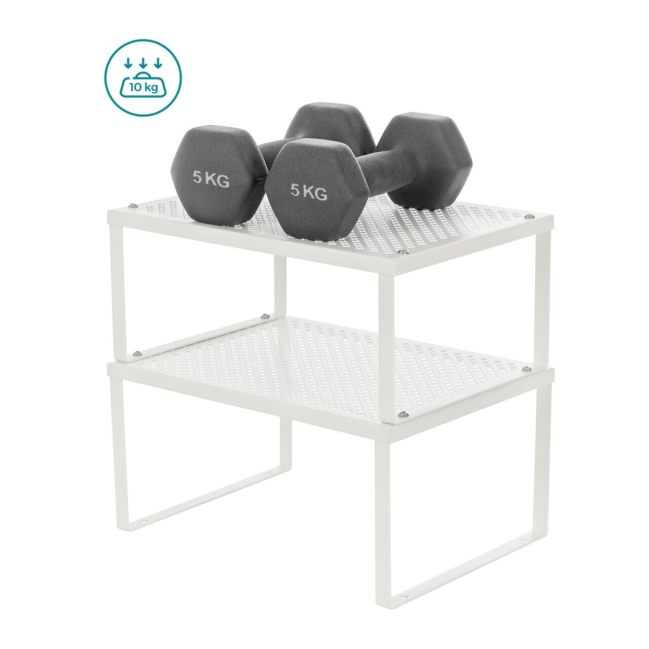 Set 4 organizatoare dulap bucatarie, Songmics, 32x22.9x15.4 cm, metal, alb/argintiu - imagine 8