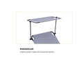 Sezlong cu parasolar Heinner, 186x55x24 cm, otel/textil, gri