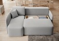 Coltar extensibil stanga 3 locuri ELTAP, Hadson, 206x150x89 cm, lemn/poliester, gri deschis