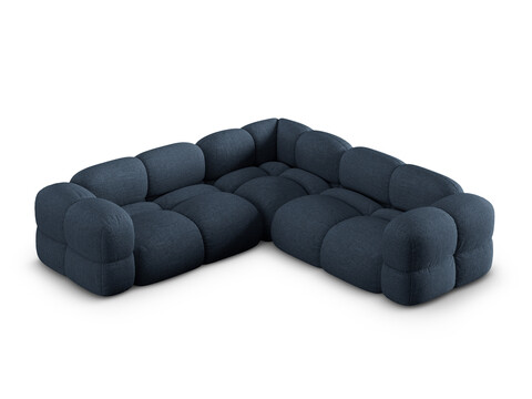 Coltar simetric 4 locuri, Loretto, Cosmopolitan Design, 250x250x68 cm, tesatura structurata, albastru inchis