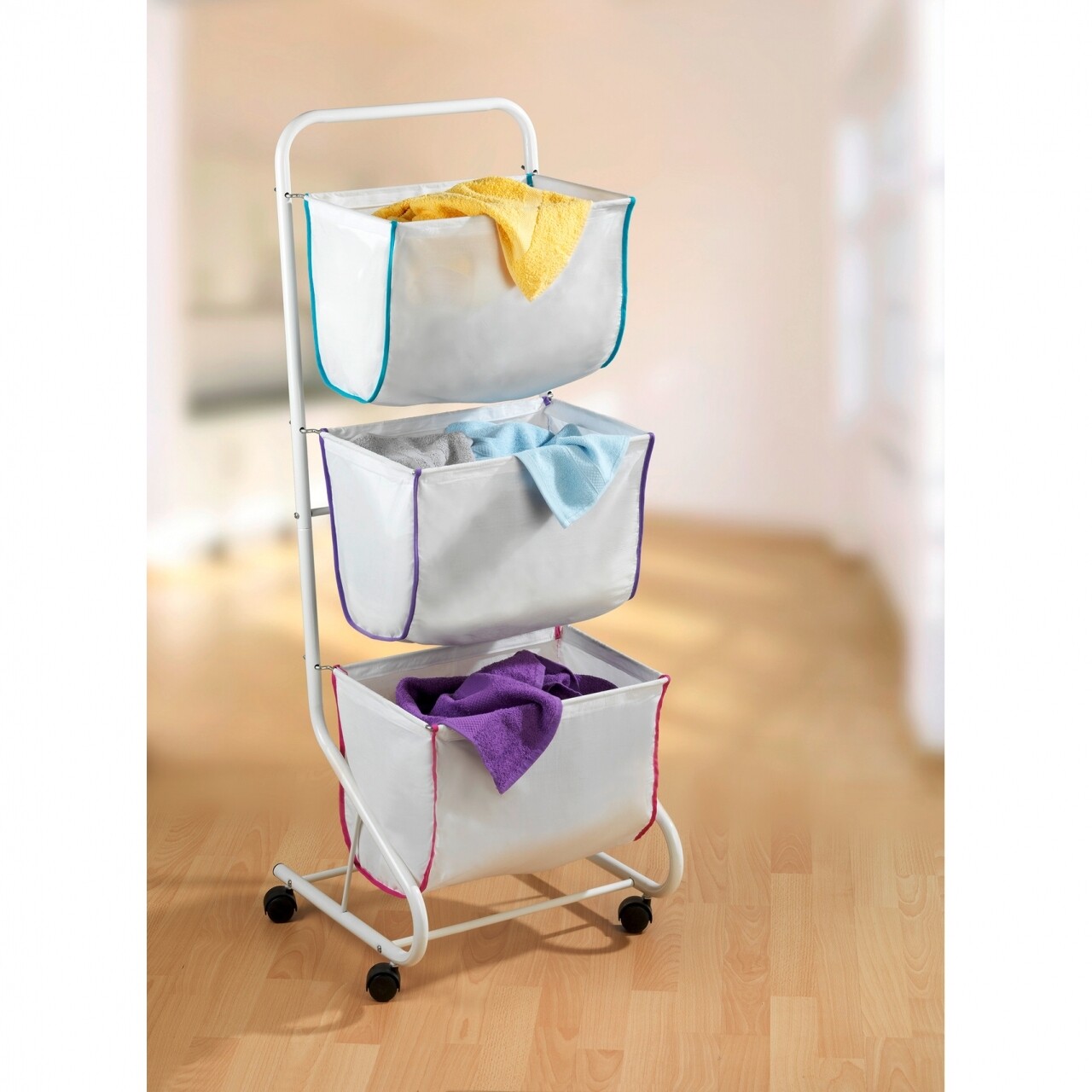 Carucior pentru rufe cu 3 compartimente Escala, Wenko, 90 l - 2 | YEO