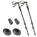 Set 2 bete telescopice pentru drumetie Maximex, Telescopic, 63x10x5 cm, aluminiu, negru/maro