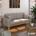Canapea extensibila 3 locuri Carmelo, Pakoworld, 214x80x86 cm, lemn/textil, bej