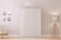 Dulap pentru haine, Rabi, Rb-186-02, 140x182x52 cm, Alb mat