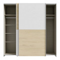 Dulap pentru haine Jolite, Pakoworld, cu 2 usi, 190x61x190.5 cm, PAL melaminat, alb/maro