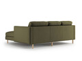 Coltar dreapta 3 locuri, Eden, Micadoni, 223x150x90 cm, catifea, verde muschi melanj