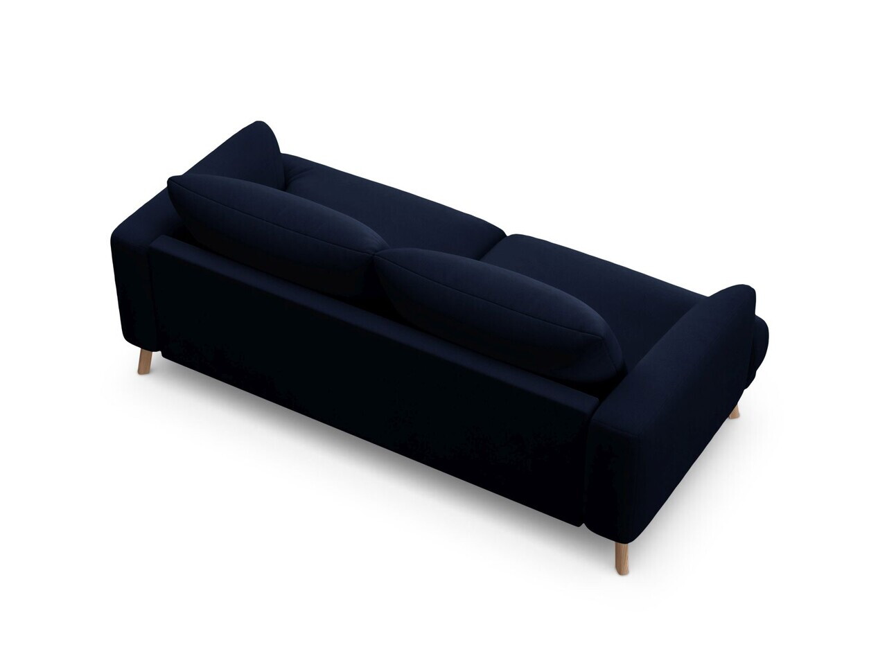 Canapea 2 locuri, Naomi, Micadoni Home, 170x95x75 cm, catifea, albastru regal — imaginea 3