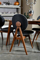 Set masa si scaune 5 piese, Vow Chair, Touch Wooden, Lemn de carpen, Nuc / Antracit