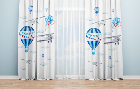 Set 2 draperii clouds, oyo kids, 140x240 cm, poliester, multicolor