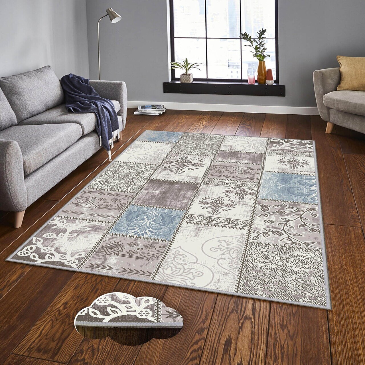 Covor Eexfab1084 100x300 cm Poliester Multicolor