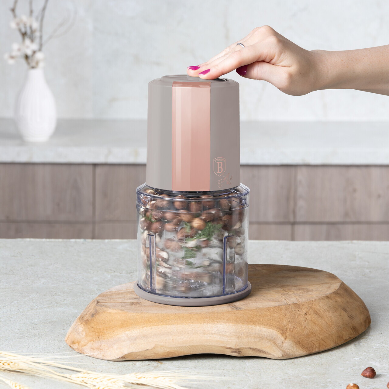 Tocator 2 in 1 Berlinger Haus, Taupe, 600 ml, plastic, taupe mat/transparent - imagine 2