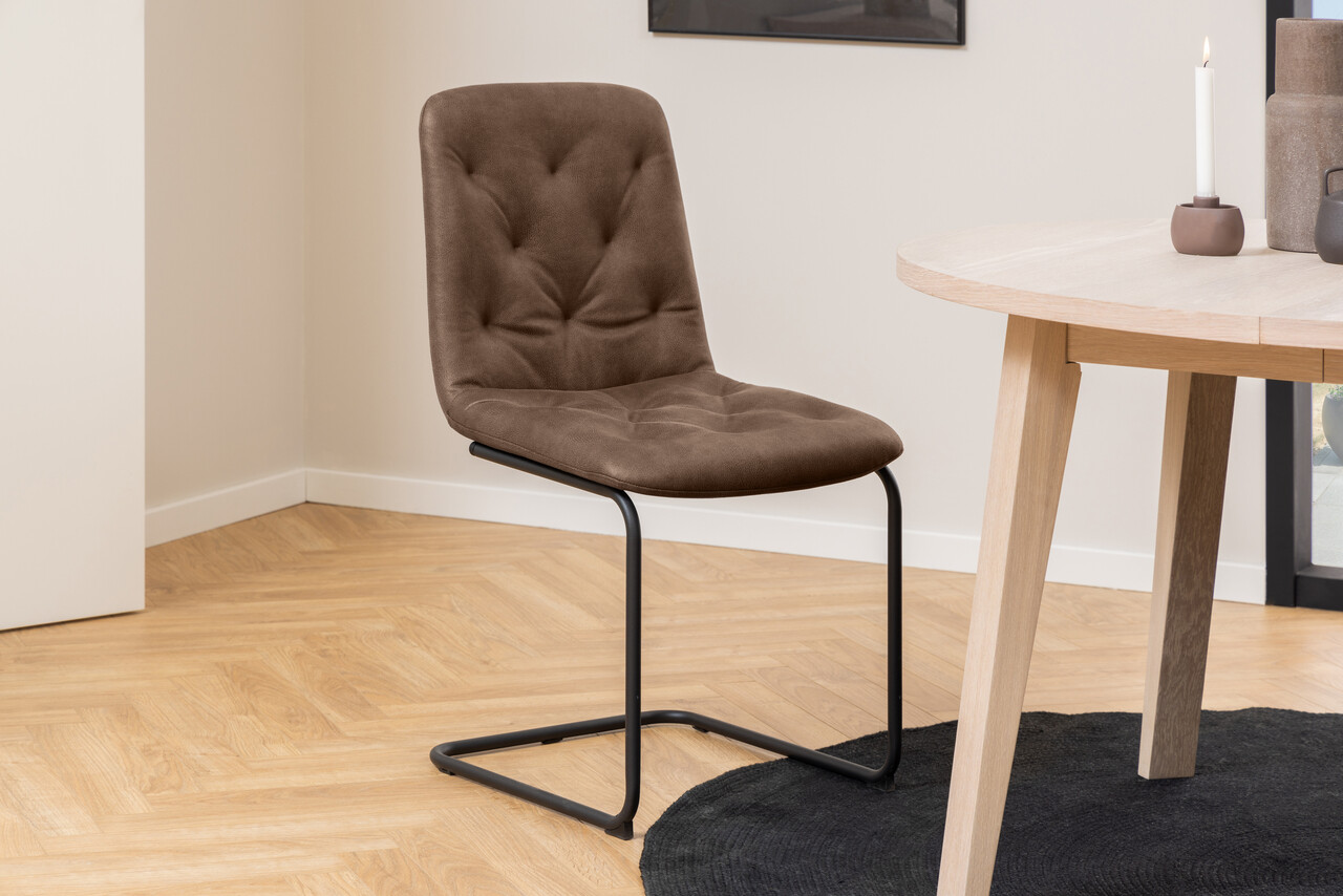 Scaun Kira, Actona, 48x56x92 cm, poliester/piele ecologica/otel, maro - view 4