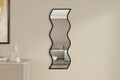 Oglinda decorativa, Siam, Safi, 40x120x2.2 cm, MDF , Alb/Negru