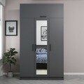 Dulap pentru haine, Minerva, Minar 3 Kapak 235, 135x235x52 cm, PAL, Antracit