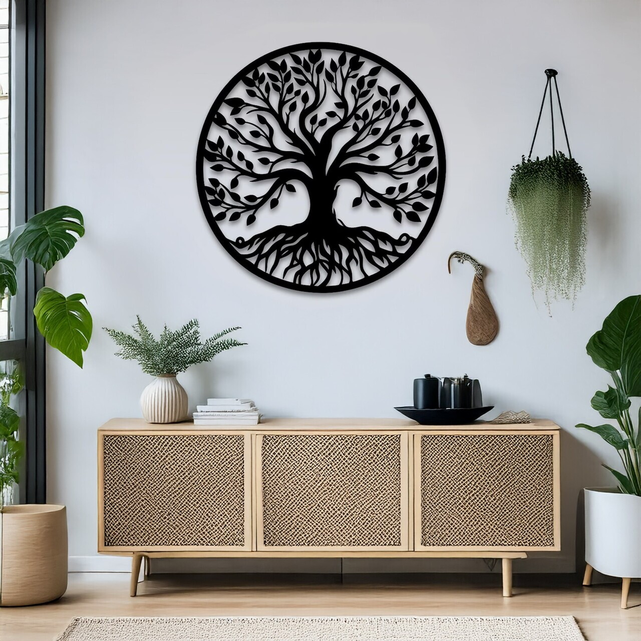 Decoratiune de perete, DCV-1074-MT, Dimensiune: 80 x 80 cm, Negru — imaginea 3