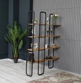 Corp biblioteca, Valovi, Sierra, 125x180x28 cm, PAL, Pin Atlantic / Negru