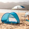 Cort de plaja cu piscina pentru copii Tenfun, InnovaGoods, cu protectie UV UPF 50+, 81 x 72 x 110 cm, albastru