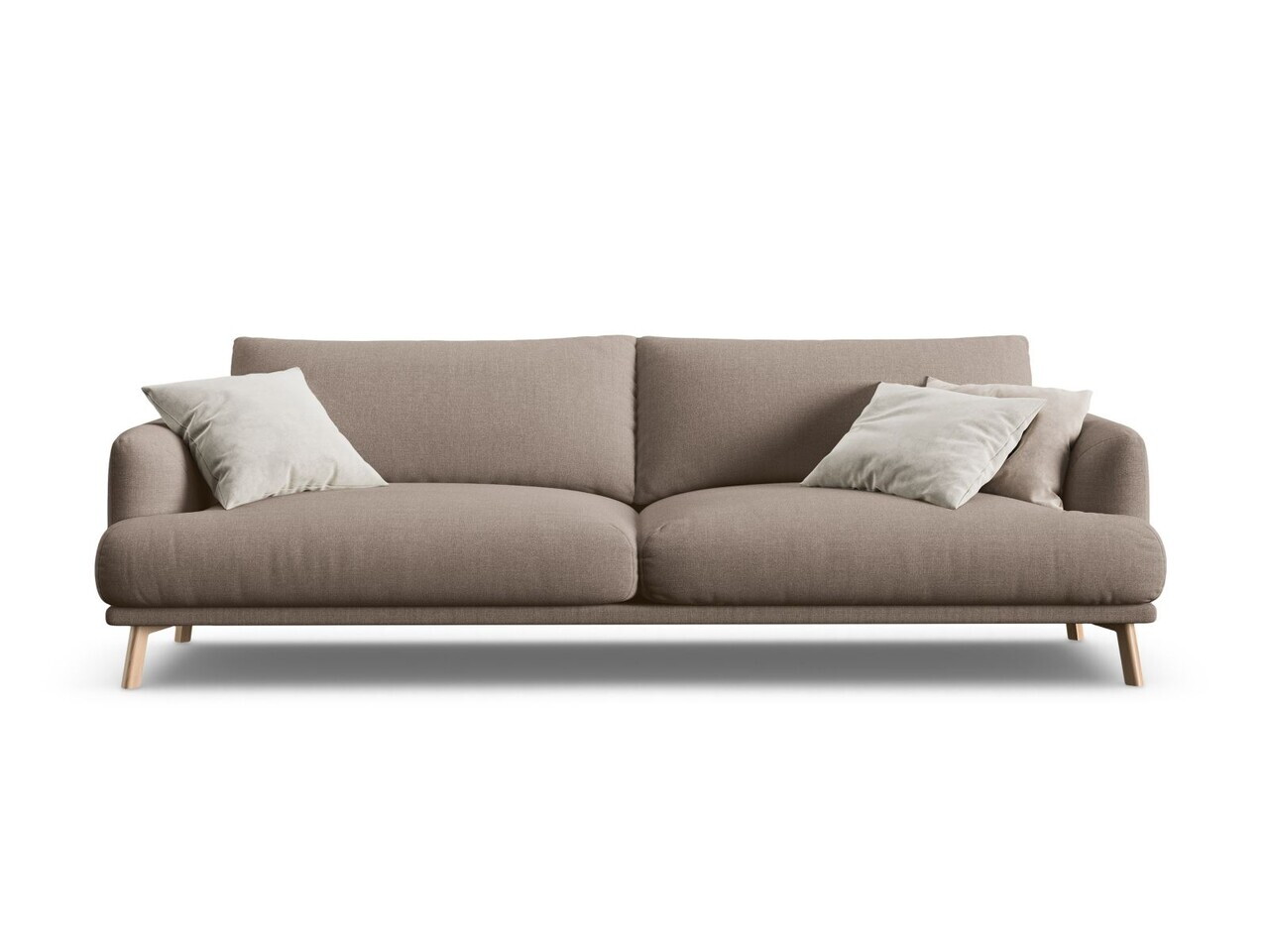 Canapea 4 locuri, Naomi, Micadoni Home, 230x95x75 cm, tesatura structurata, cappuccino
