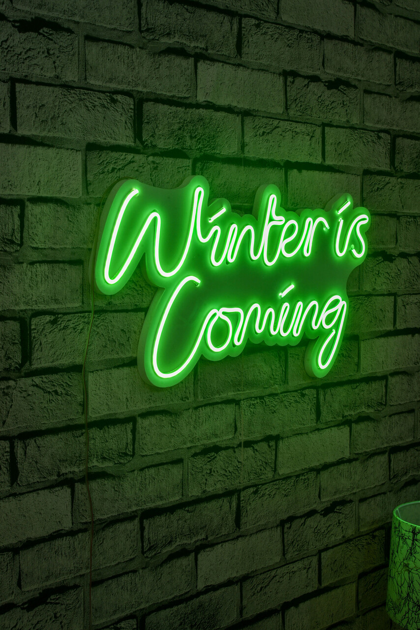 Decoratiune luminoasa LED, Winter is Coming, Benzi flexibile de neon, DC 12 V, Verde
