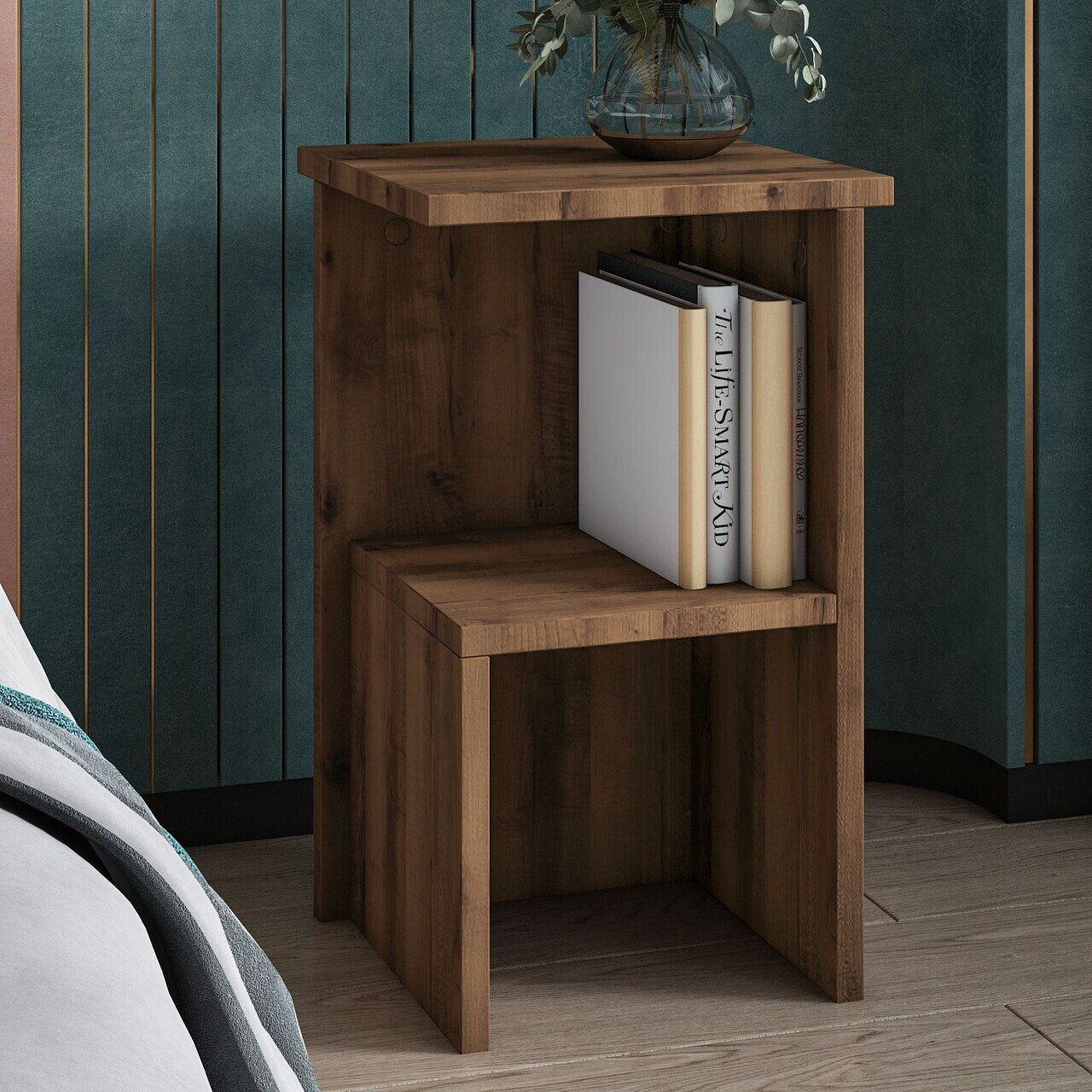 Noptiera Hanah Home Roisin 29.6x50x29.6 cm PAL Nuc antic