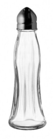 Set solnita si pipernita Black and White, Pasabahce, 12.5 cm, sticla, transparent