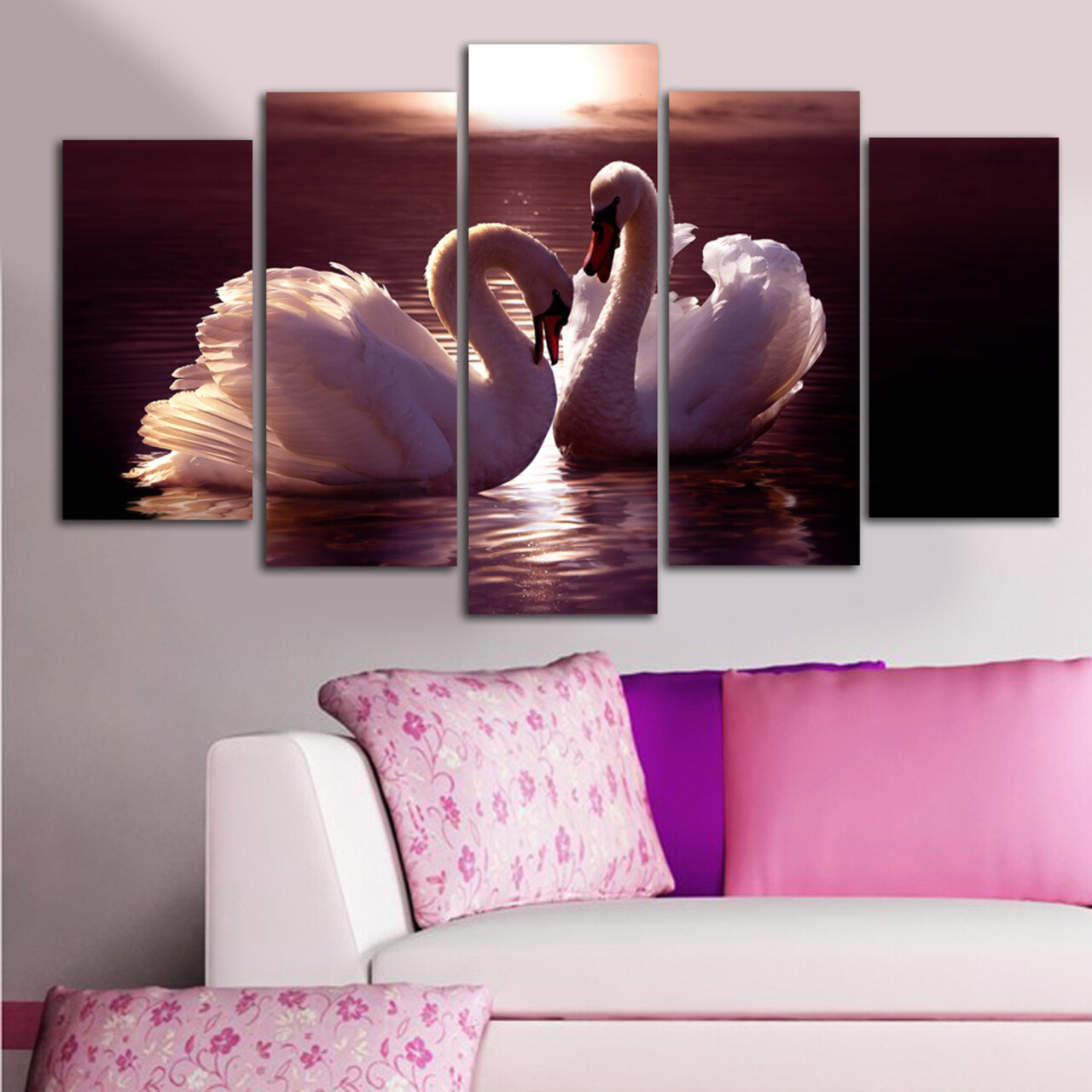 Set 5 tablouri decorative 5PMDF-5 20 x 60 cm Multicolor